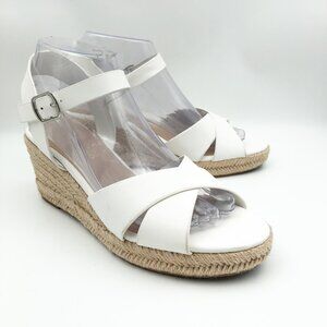 DREAM PAIRS Espadrille Cross Cross White Wedge Sandals Womens 7.5